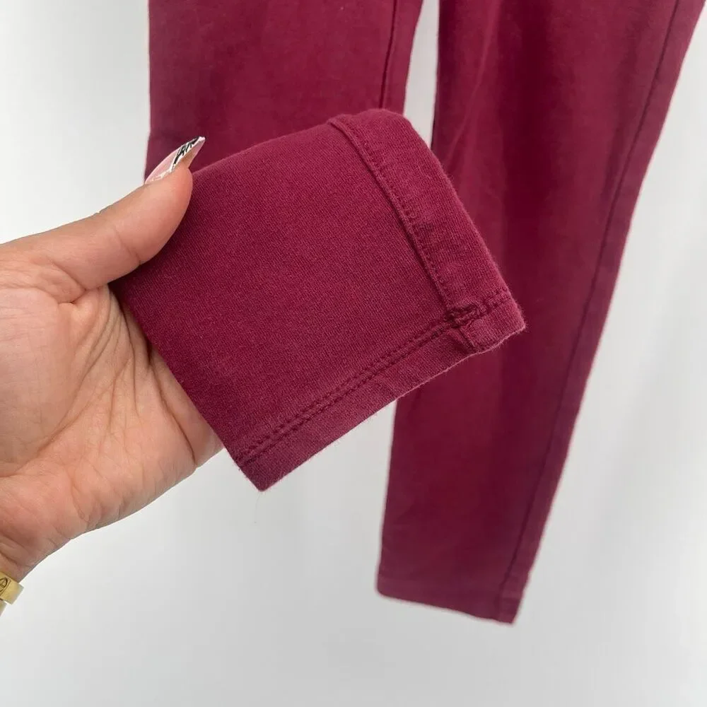 Cat & Jack Girls Burgundy Pull On Jegging Leggings Size 5T Stretch Faux Pockets
